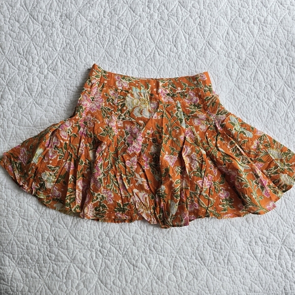 Free People End Of The Island Godet Mini Floral Skirt Size 0 - Picture 10 of 12